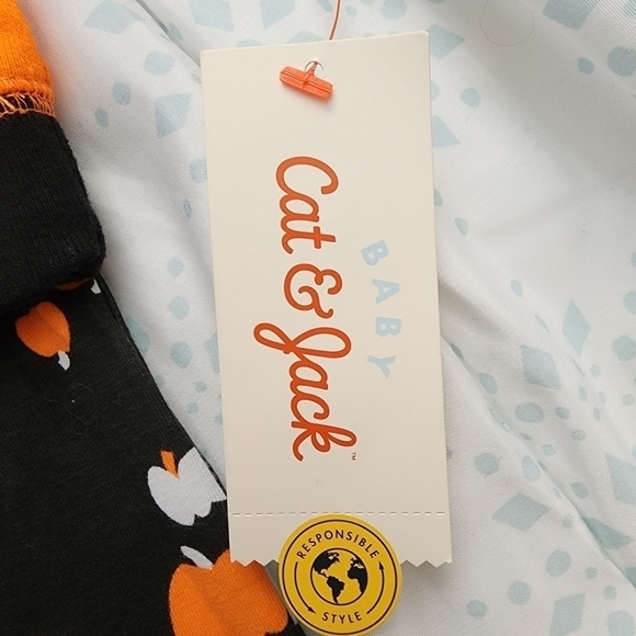 NWT Baby Cat & Jack 3-6M 2 Piece Halloween Outfit Ghost Boo Long Sleve Pants New - Picture 5 of 7